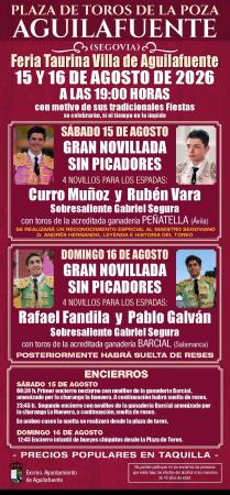 Imagen Cartel Taurino Fiestas en Honor a la Virgen de la Asunción 2026