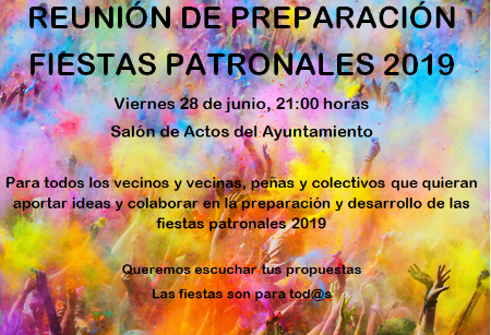 Imagen Reunión Preparación Fiestas Patronales 2019